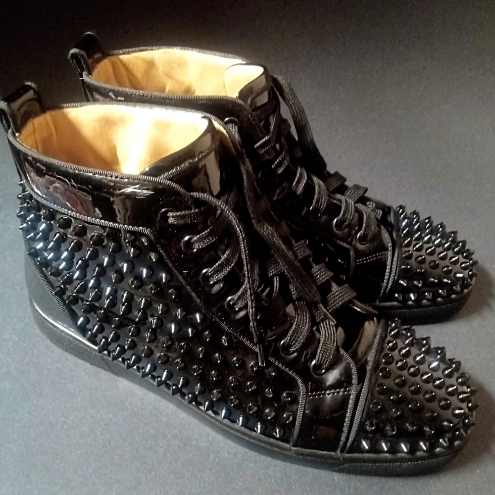 Christian Louboutin, Black Spike Studded Sneakers, 42